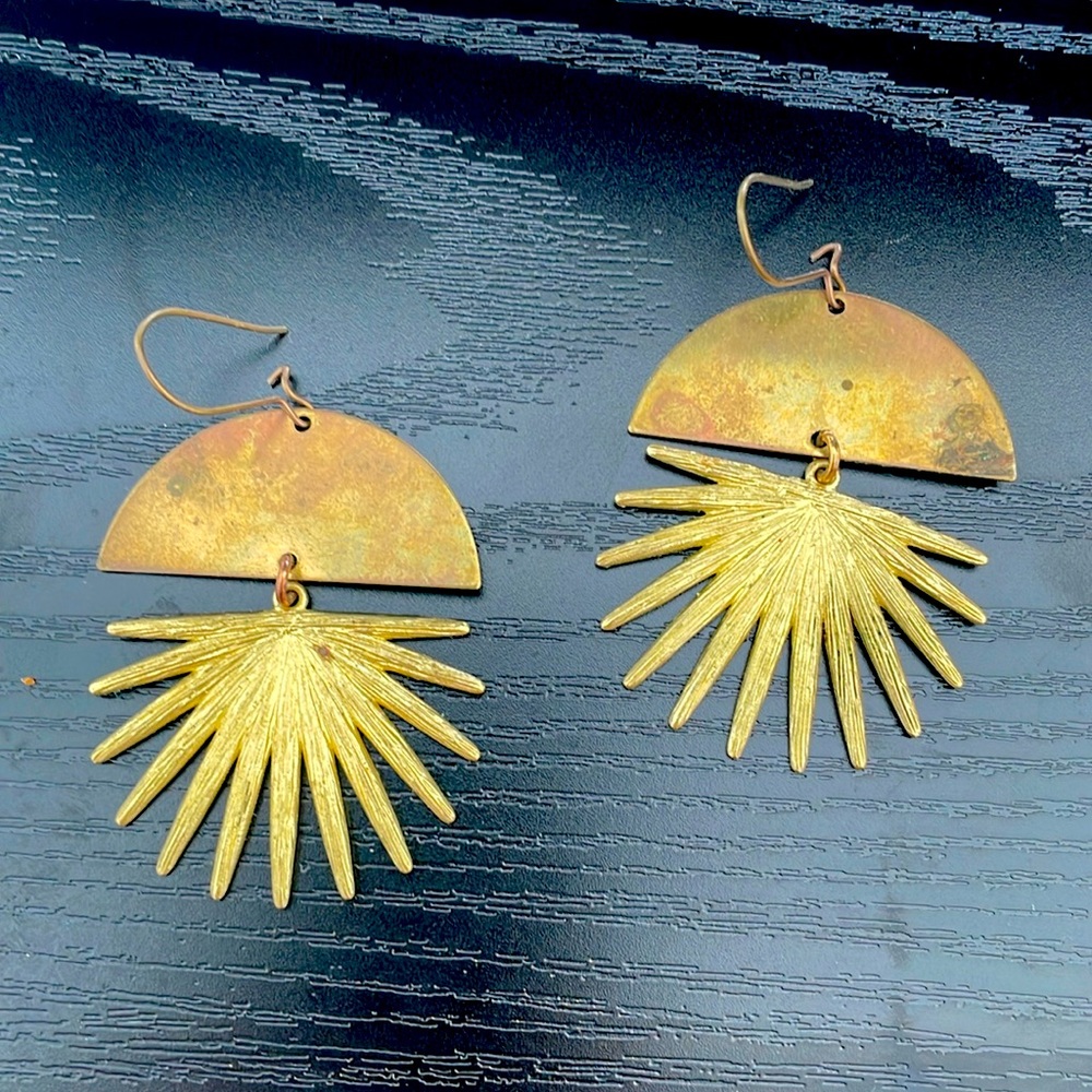 Antiqued brass earrings
